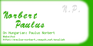 norbert paulus business card